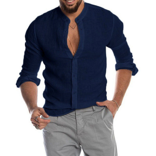 Trendy blouse met opstaande kraag