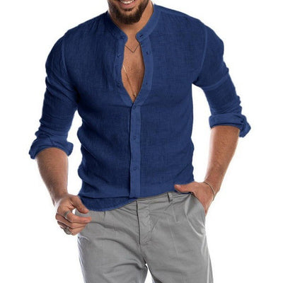 Trendy blouse met opstaande kraag